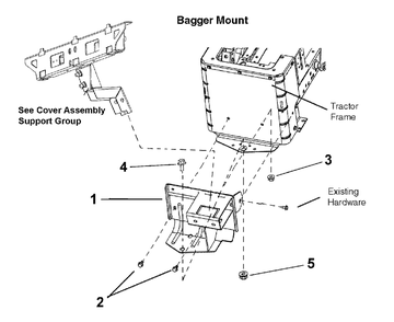 Catcher Frame Mount Diagram and Parts List for 7600070  Briggs and Stratton Lawn Tractor Accessories